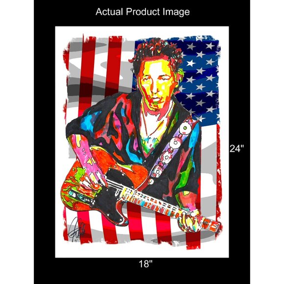 Bruce Springsteen The Boss Singer Guitar Rock Music Print Poster Wall Art 18x24 - Picture 2 of 5